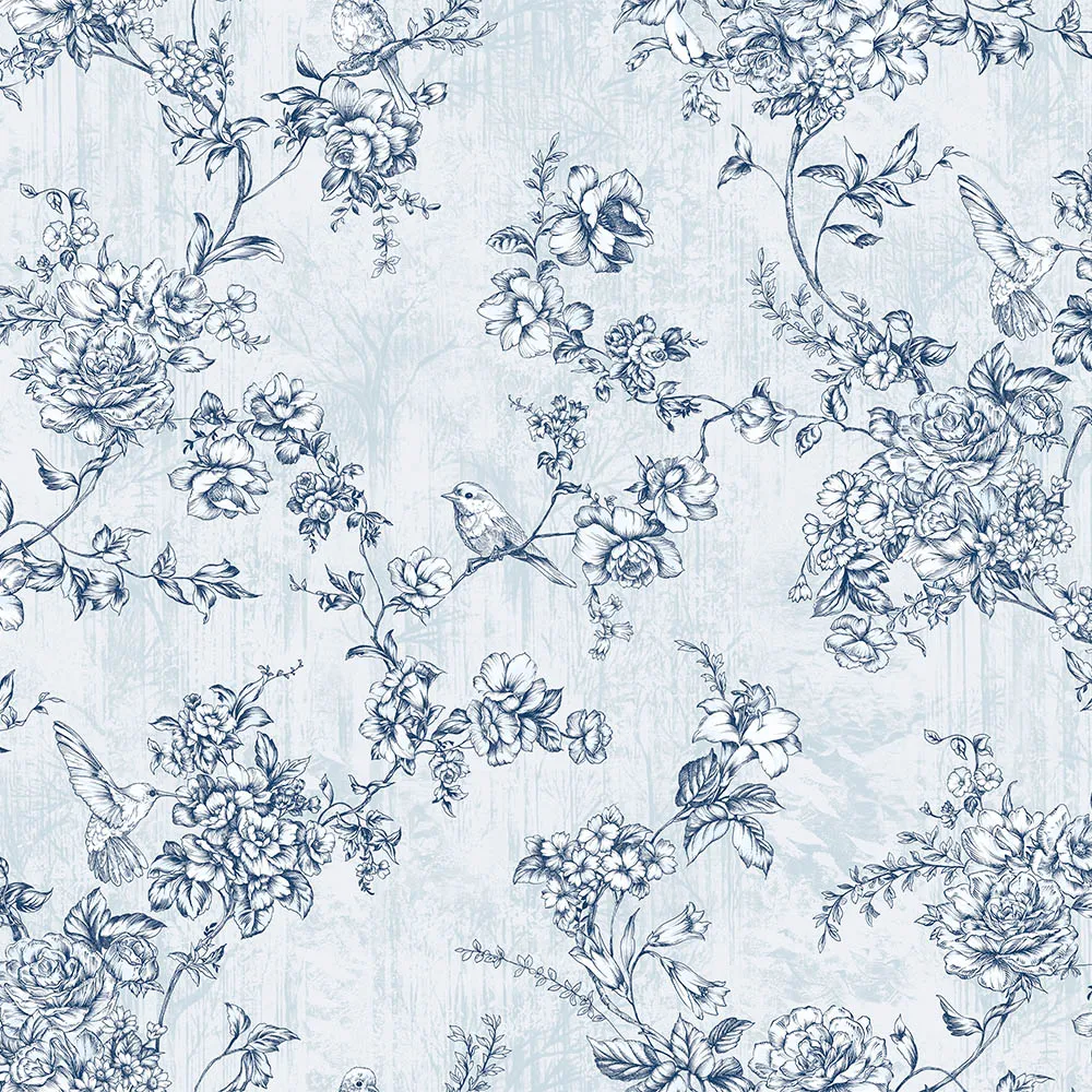 Blue Embossed Wallpaper – Nature-Inspired (9914-2)